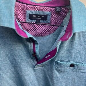 Ted Baker Men's Teal and Magenta Casual Shirt